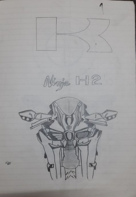 Superbike Drawing, Kawasaki Ninja Drawing, Kawasaki Ninja H2r Drawing, Kawasaki Drawing, Kawasaki Ninja H2, Kawasaki Ninja H2r, Ninja H2r, Ninja Bike, Kawasaki H2