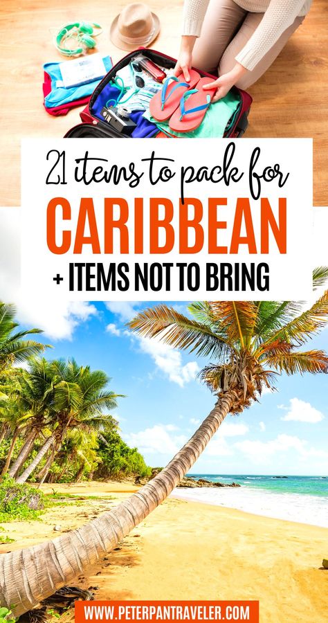 21 Items to Pack for Caribbean + Items not to Bring Packing For Tropical Vacation Beach, Island Trip Packing List, Barbados Vacation Packing List, Packing List For Carribean Vacation, Packing For Carribean Vacation, Pack List For Beach Vacation, Bahama Packing List, Carribean Vacation Packing List, Packing For Barbados