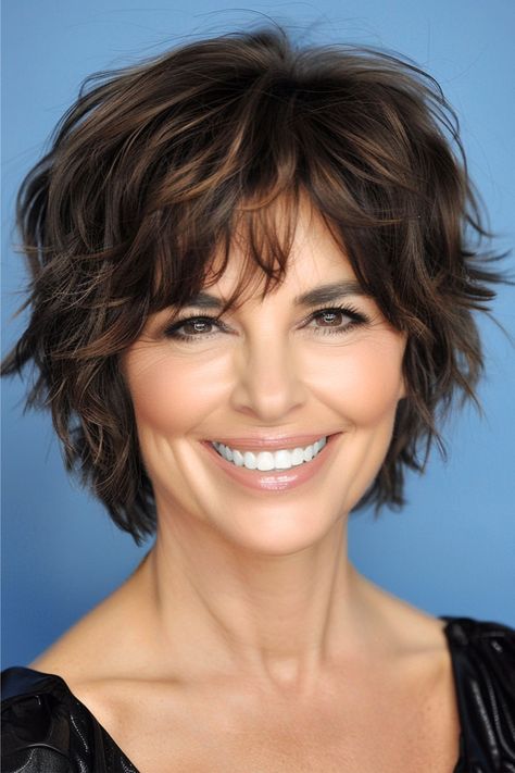 Short Layered Choppy Shag Hairstyle for Women Over 50. Shaggy Short Hair, Layered Haircuts For Medium Hair, Short Shag Hairstyles, Chin Length Hair, Hairstyles For Women Over 50, Short Hair Trends, Messy Short Hair, Short Hairstyles For Thick Hair, Edgy Short Hair