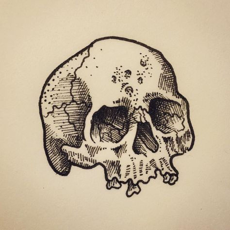 Skull Etching Tattoo, Ink Designs Drawing, Skeleton Ink Drawing, Sketch Book Illustrations, Etch Drawings, Skull Ink Drawing, How To Draw A Skull, Spooky Art Drawing, Ink Drawing Simple