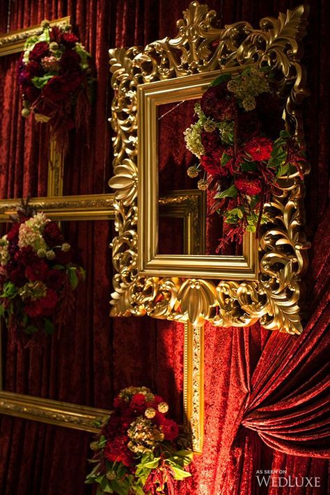 ♦♦♦♚♦♦♦ Red Sweet 16 Backdrop, Red Events, Red And Gold Wedding, Pea Photography, Gold Wedding Decor, Red Gold Wedding, Masquerade Prom, Gold Reception, Masquerade Ball Party