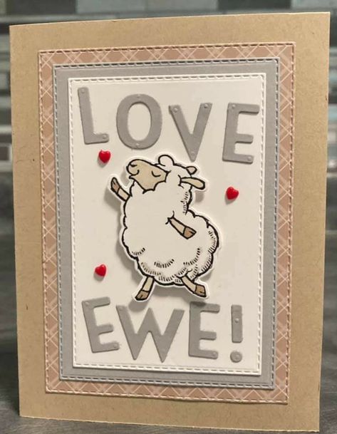 Stampin Up Counting Sheep, Stampin Up Valentine Cards, Valentine Card Crafts, Sheep Cards, Valentine Love Cards, Valentine Cards Handmade, Counting Sheep, Bee Cards, Marianne Design