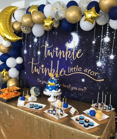 Star Backdrop, Star Baby Shower Theme, Decor Backdrop, Star Birthday Party, Moon Galaxy, Twinkle Twinkle Baby Shower, Moon Baby Shower, Star Banner, Moon Baby