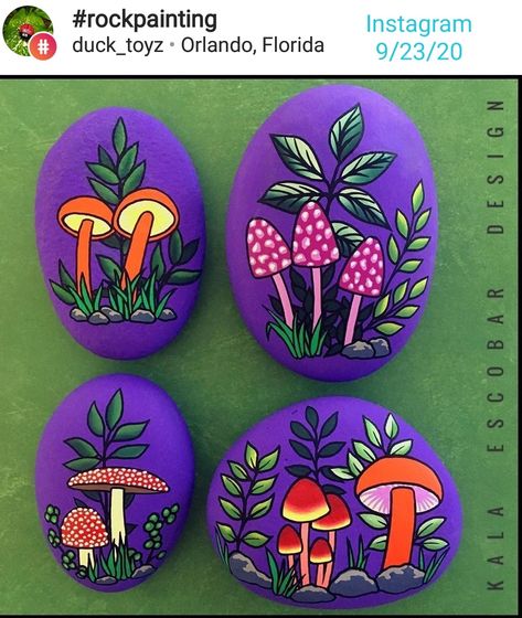 Paint Stone, Stone Paint, Mushroom Paint, Garden Rock Art, Diy Rock Art, Stone Art Painting, Painted Rocks Craft, Painted Rocks Diy, Rock Painting Ideas Easy