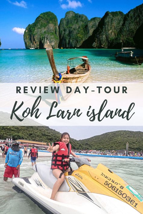 Review-Koh-larn-island-day-tour-in-pattaya-thailand-travel-guide Koh Larn Thailand, Coral Island Pattaya, Kuala Lumpur Travel, Coral Island, Water Playground, Sea Sickness, Pattaya Thailand, How To Book, Book Tour