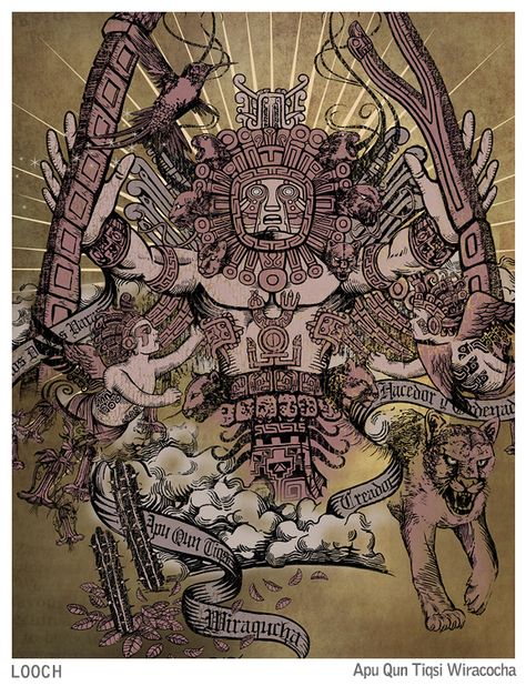 Incan Mythology, Peruvian Tattoo, Inca Art, Aztec Artwork, Mayan Tattoos, Inca Tattoo, Aztec Culture, Exo Art, Inca Empire