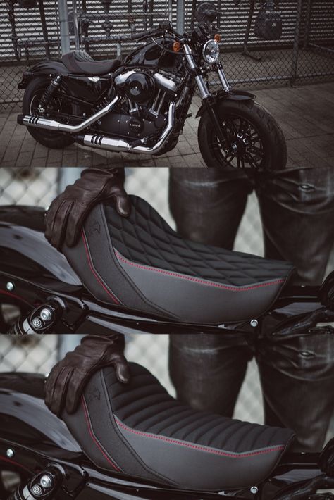 Motorcycle Seat Design, Bike Seat Design, Harley Davidson Seats, Bike Seat Cover, Motos Harley, Custom Seat Covers, Enfield Motorcycle, Custom Street Bikes, Motorcycle Seats