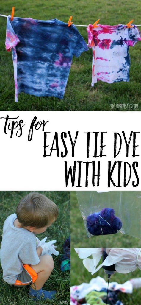 Tie dye with kids can be easy and fun! Check out these tips for tie dyeing that makes a minimal mess - perfect summer craft for older kiddos and a great "camp shirt" idea. Tie Dye Tutorial, Summer Camp Activities, Camp Shirts, Summer Camp Crafts, Summer Fun For Kids, Summer Craft, Project For Kids, Kids Tie Dye, Ju Jitsu