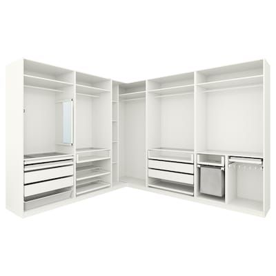 PAX Corner wardrobe - white, Fardal Vikedal - IKEA Ikea Pax Corner Wardrobe, Pax Corner, Pax Corner Wardrobe, Dressing Ikea, Pax Planner, Armoire Pax, Armoire D'angle, Wardrobe Systems, Ikea Pax Wardrobe