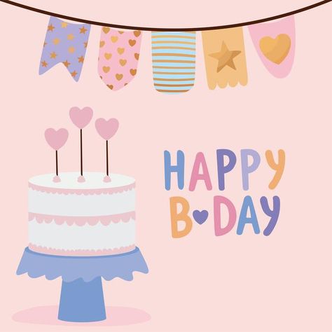 Hbd Happy Birthday, Hbd Card, Greeting Cards Happy Birthday, Happy Birthday Cute, Birthday Party Card, Happy Birthday Illustration, Happy Birthday Kids, Birthday Wishes Flowers, Happy Birthday Art