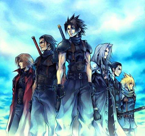 Crisis Core: Final Fantasy VII Genesis, Angeal, Zack, Sephiroth, Tseng, Cloud Final Fantasy Crisis Core, Yuna Final Fantasy, Final Fantasy Vii Cloud, Final Fantasy Iv, Final Fantasy Cloud, Crisis Core, Art Final, Final Fantasy Collection, Dilly Dally