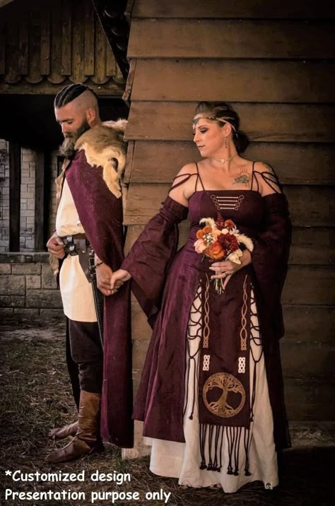 Norse Pagan Wedding, Pagan Wedding Dress, Pagan Wedding Dresses, Viking Wedding Dress, Women Viking, Celtic Wedding Dress, Matching Costume, Costume Viking, Nordic Wedding