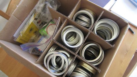 organizing ball jar lids and rings Storing Canning Supplies, Ring Storage Ideas, Dehydration Recipes, Forgotten Skills, Canning Pantry, Canned Tomato Recipes, Canning Storage, Diy Food Storage, Wine Cubbies