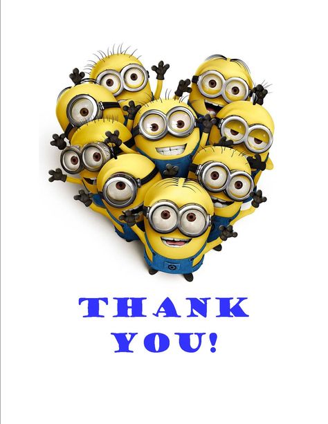 Minion themed Thank You party invitation Minion Humour, Funny Minion Pictures, Minion Movie, Minion Pictures, The Minions, Minions Love, Despicable Me 2, Funny Minion Quotes, Minion Quotes