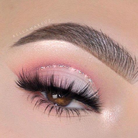 Makeup Questions, Rosa Make-up, Makeup Names, Eyeliner Glitter, Quinceanera Makeup, Make Up Designs, Pink Eye Makeup, Eyeshadow For Brown Eyes, Smink Inspiration