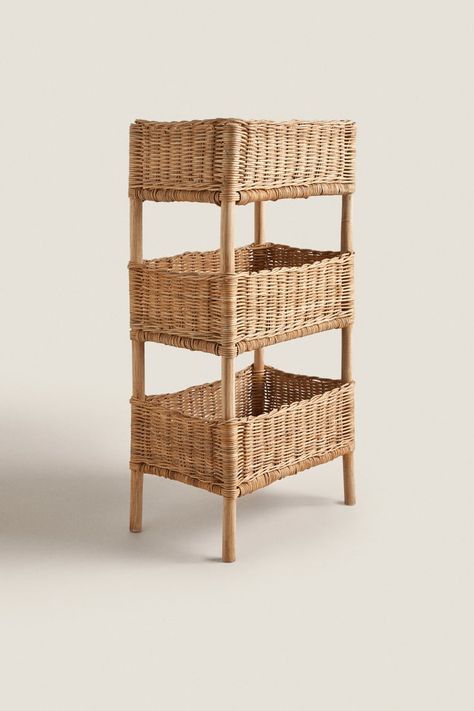 RATTAN STORAGE RACK - Natural | ZARA United Kingdom Rooms Decoration, Rattan Storage, Room Makeover Inspiration, Cute Room Decor, Room Inspiration Bedroom, Room Ideas Bedroom, Dream House Decor, Dream Bedroom, Zara Home