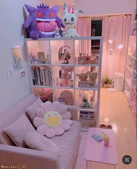 Gamer Room Design, Gaming Room Ideas, Room Decor Gaming, Apartment Bedrooms, Aesthetic Gaming, Aesthetic Game, Gaming Aesthetic, Room Gaming, Kawaii Room Ideas