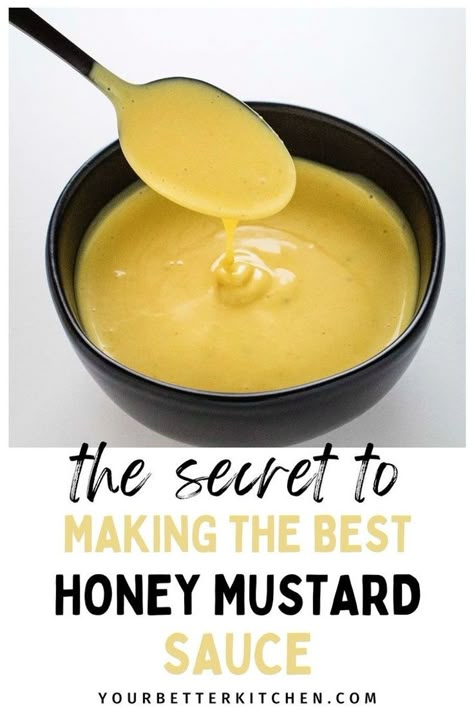 Discover the versatility of honey mustard sauce in your kitchen. This easy, five-ingredient recipe is a game-changer for enhancing your meals. From a tangy spread for sandwiches and burgers to a delightful dipping sauce for chicken wings and nuggets, or even as a zesty dressing for salads, this homemade sauce is a must-try. Quick to prepare, it's sure to become a staple for both casual and gourmet dishes. Sauce For Chicken Wings, Mustard Sauce For Chicken, Dipping Sauce For Chicken, Easy Honey Mustard, Honey Mustard Sauce Recipe, Honey Mustard Dip, Honey Mustard Recipes, Dipping Sauces For Chicken, Honey Mustard Dipping Sauce