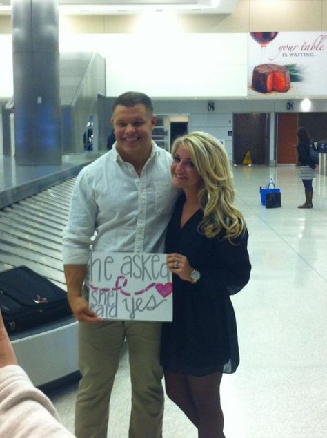 Marriage Proposal Ideas from HowHeAsked Airport Proposal Marriage Proposals, Airport Proposal, Marriage Proposal Ideas, Best Wedding Proposals, Marriage Proposal, Proposal Ideas, Plan A, The Knot, Knot