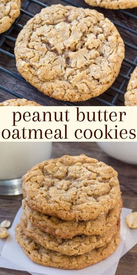 Butter Oatmeal Cookies, Pie Cupcakes, Peanut Butter Oatmeal Cookies, Amazing Desserts, Peanut Butter Oatmeal, Crinkle Cookies, Butter Chocolate, Cookies Recipes, Yummy Yummy