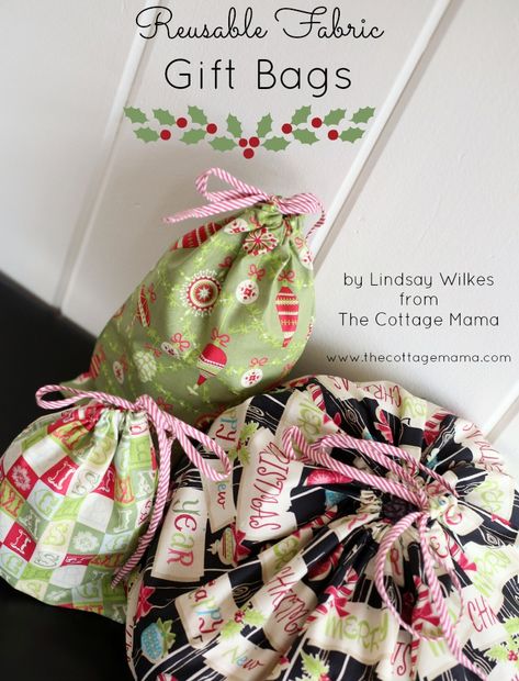 I am over at Skip to my Lou guest posting today for the Holiday Bake Craft Sew Along sharing a tutorial for Reusable Fabric Gift Bags. Come on over to check it out! I get to treat you to a SEW Amazing giveaway as part of our crafty series. This is one AMAZING giveaway! We are … Drawstring Bag Tutorials, Sewing Christmas Gifts, Knitting Amigurumi, Gift Bags Diy, Felt Gifts, Reusable Gift Bags, Quilted Christmas Ornaments, Easy Diy Gifts, Small Gift Bags