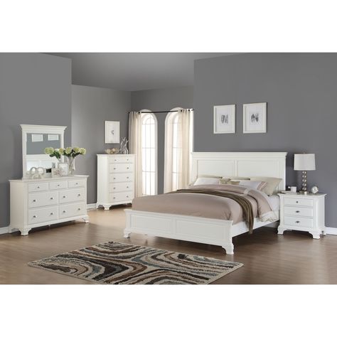 White Wood Bedroom Furniture, Idea Bilik Tidur, Wood Bedroom Furniture Sets, Peacock Bedroom, 2020 Bedroom, Reka Bentuk Bilik Tidur, House Upgrades, 5 Piece Bedroom Set, Bed Dresser