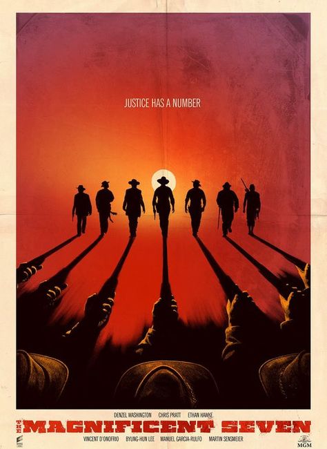 The Magnificent Seven (2016) Magnificent Seven 2016, Western Spaghetti, Magnificent 7, Magnificent Seven, Western Posters, The Magnificent Seven, Film Posters Art, Western Film, Film Poster Design