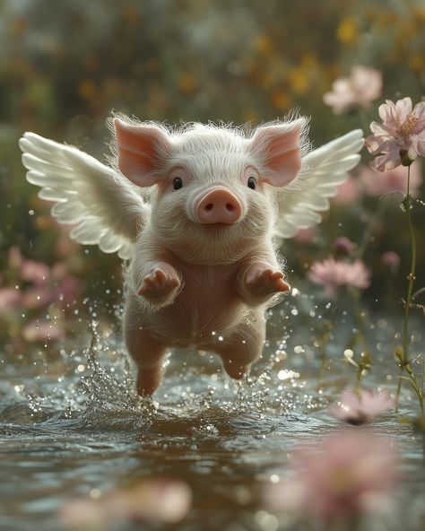 The flying pig 🐖 . . . . #realisticaiart #piglovers #pastelaesthetic #hyperrealismart #aigeneratedartwork #aigeneratedart #midjourneyaiartist #midjourneyaiart #mjaiart #generativeart #generativeartworks #glitterheaven Flying Pigs Art, Pigs Flying, Pig Tattoo, Flying Pigs, Pig Pictures, Pigs Fly, Pig Art, Pig Lovers, Flying Pig