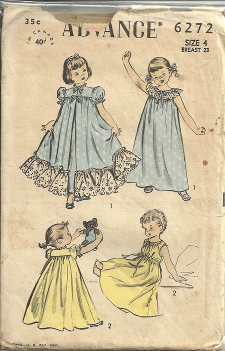 Vintage Pijama, Nightgown And Robe, Sleeveless Nightgown, Advance Patterns, Vintage Girls Clothes, Nightgown Pattern, Nightgown Robe, Girls Nightgown, Long Nightgown