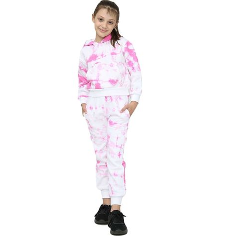 IDEAL: Stand out in our cropped tie dye tracksuit set This super comfy set will look awesome on your kids. It is designed to keep your youngsters feeling comfortable whilst still looking cool and trendy. Thanks to it is mixed polyester and cotton material, this tracksuit is super comfortable and soft. Ideal wear for all occasions, whether going out to your friends or relaxing at home. HIGH QUALITY CROPPED TRACKSUIT: Manufactured using high quality materials 65% polyester and 35% cotton, this tra Cropped Tracksuit, Tie Dye Tracksuit, Cropped Pink, Comfy Sets, Pink Tie, Tracksuit Set, Pink Tie Dye, Really Cute Outfits, Cuff Sleeves