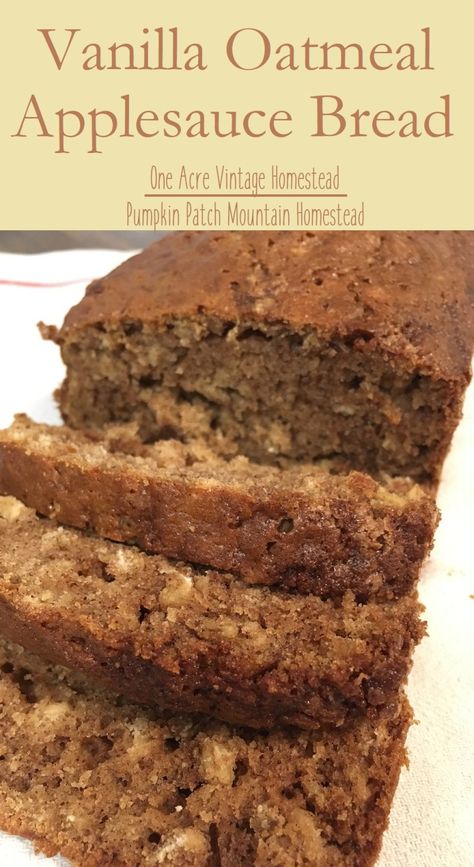 Oatmeal Applesauce Bread, Vanilla Oatmeal, Applesauce Bread, Authentic Mexican Recipes, Breakfast Sides, Oatmeal Bread, Cloud Bread, Dessert Aux Fruits, Apple Bread