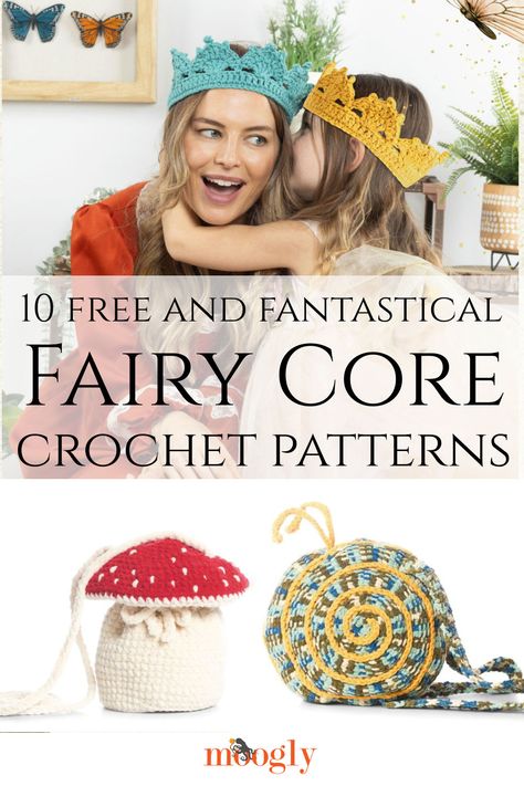 "Fairy Core" might be a new trend, but the aesthetic goes right back in time! So here are 10 free crochet patterns to create your own fantastical day! via @moogly Crochet Fairy Crown, Free Crochet Costume Patterns, One Skein Crochet Project, Crochet Costumes Free Pattern, Crochet Fairy Hat Pattern, Crochet Ren Faire Accessories, Crochet Fairy Accessories, Crochet Fairy Hat Pattern Free, Fairy Granny Square