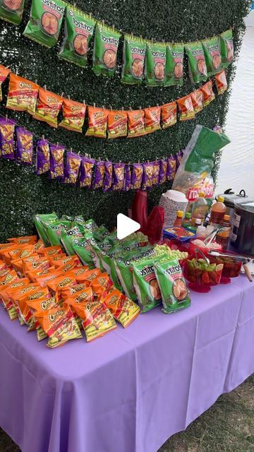 Fiesta Snack Table, Tostilocos Bar Ideas, Quince Mexican Candy Table, Takis Party Ideas, Taquitos Party Platter, Fruit Table Baby Shower Ideas, Fiesta Sweets Table, Fiesta Theme Party Dessert Tables, Party Table Snacks