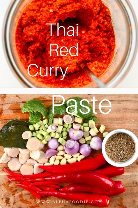 Thai Red Curry Paste Recipe, Easy Thai Red Curry, Ginger Tumeric, Thai Red Curry Paste, Thai Curry Recipes, Curry Pasta, Paste Recipe, Thailand Food, Red Curry Paste