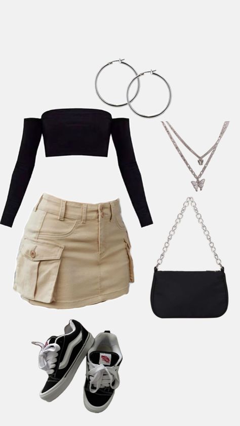 outfit with beige cargo skirt Beige Cargo Skirt, Shein Outfit Ideas, Shein Coupon Codes, Shein Coupons, Cargo Skirt Outfit, Greece Outfit, Beige Cargo, Outfit Inspo Casual, Fashionista Clothes