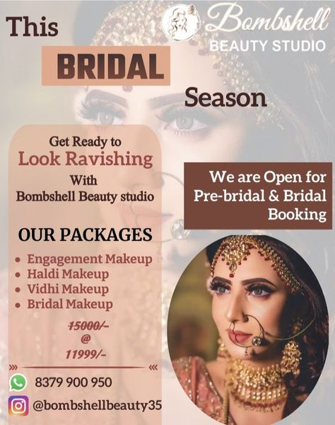 Pre Bridal, Engagement Makeup, Makeup Studio, Fancy Dress Design, Beauty Studio, Online Ads, Luxury Packaging, Beauty Services, Agra