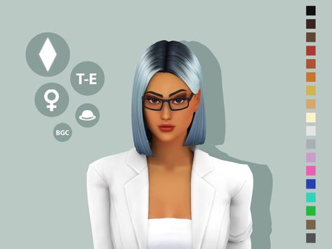 Ts4 Ombre Hair, Vegas Hair, Female Hairstyles, Light Blue Hair, Pelo Sims, Download Hair, Sims 4 Mm Cc, Sims 4 Mm, Goddess Hairstyles