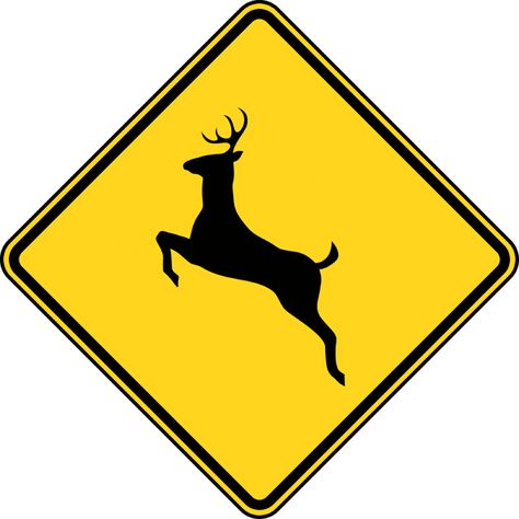 Deer Crossing, Color Traffic Symbols, Road Traffic Signs, Reflective Sign, Deer Crossing, Deer Signs, Motorcycle Tattoos, Beast Wallpaper, Crossing Sign, Deer Stand