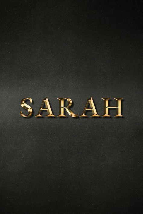 Alphabet Wallpaper Design, Sarah Name Art, Name Wallpaper Design, Sarah Name, David Name, Stylish Alphabets, Gold Typography, Abstract Graphic Design, Gold Effect