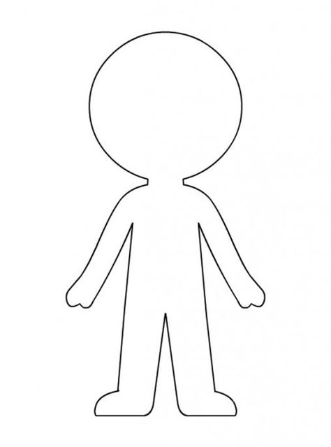 Paper Doll Template - Best Coloring Pages For Kids Cute Body Template, Person Outline Templates, Paper Doll Outline, Blank Paper Doll Template, Printable People Figures, Doll Template Printables, Printable Paper Dolls Free Templates, Paper Dolls Printable Templates Cut Outs, How To Make A Paper Doll