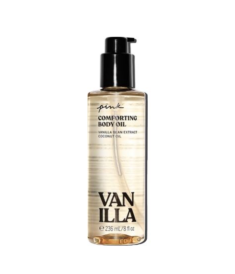 Pink vanilla comforting body oil Vanilla Hair Oil, Vanilla Body Products, Body Oil Vanilla, Vanilla Oil Perfume, Vanilla Shower Products, Vanilla Body Care, Vanilla Body Oil, Vanilla Oil, Pink Vanilla