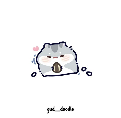 Hamster Art, Kawaii Hamster, A Hamster, Cute Cat Drawing, Cat Doodle, Cute Funny Cartoons, Cute Animal Drawings Kawaii, Little Doodles, Cute Doodles Drawings