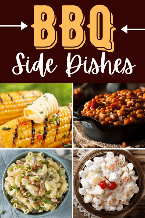 Looking for the best BBQ side dishes to take your cookout to the next level? From baked beans to potato salad to delicious desserts, these sides will make your BBQ even better. Bbq Chicken Sides, Summer Bbq Side Dishes, Bbq Party Food, Barbecue Sides, Barbecue Side Dishes, Cookout Side Dishes, Bbq Side Dishes, Bbq Dishes, Bbq Side