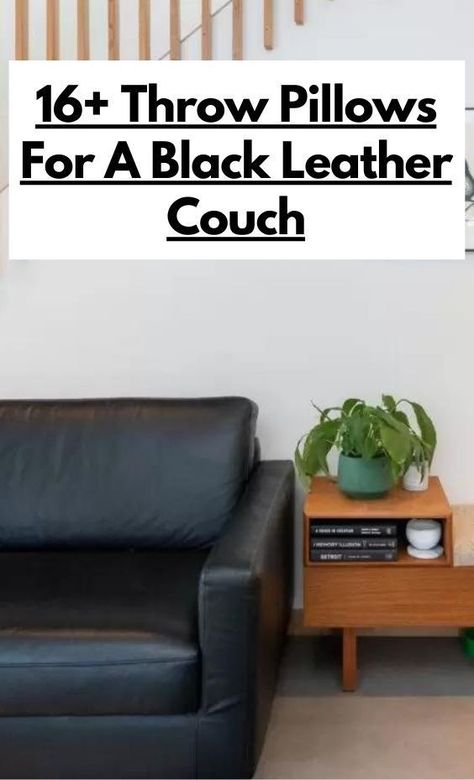 Want stylish and comfortable throw pillows to complement your black leather couch? Check out our top picks of 16+ throw pillows that will enhance the aesthetic of your living space. Black Leather Sofa Decor, Black Leather Sofa Living Room Decor, Ikea Leather Sofa, Black Leather Sofa Living Room, Grey Leather Couch, Modern Leather Couch, Black Couch Living Room, White Leather Couch, Black Leather Couch