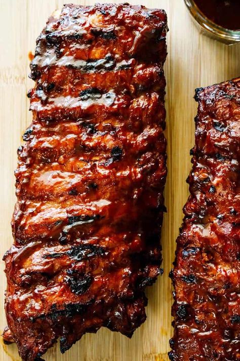 Oven And Grilled Ribs, Bbq Meats Grill, Bbq Meat Recipes, Back Ribs On The Bbq, Barbecued Ribs In The Oven, Pork Back Ribs Recipe, Best Ribs Recipe Grill, Babyback Ribs Grilled, Babyback Ribs Smoked