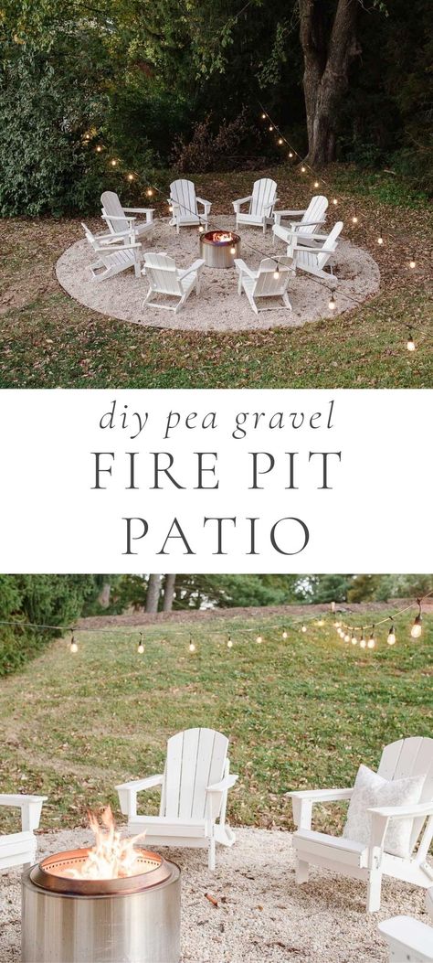 Learn the simplest method to create a DIY fire pit patio – one that you can accomplish in a single weekend! This pea gravel fire pit is a gorgeous, welcoming addition to our backyard. Diy Fire Pit Patio, Pea Gravel Fire Pit, Gravel Fire Pit, Outdoor Fire Pit Area, Pea Gravel Patio, Fire Pit Landscaping, Gravel Patio, Pea Gravel, Fire Pit Area