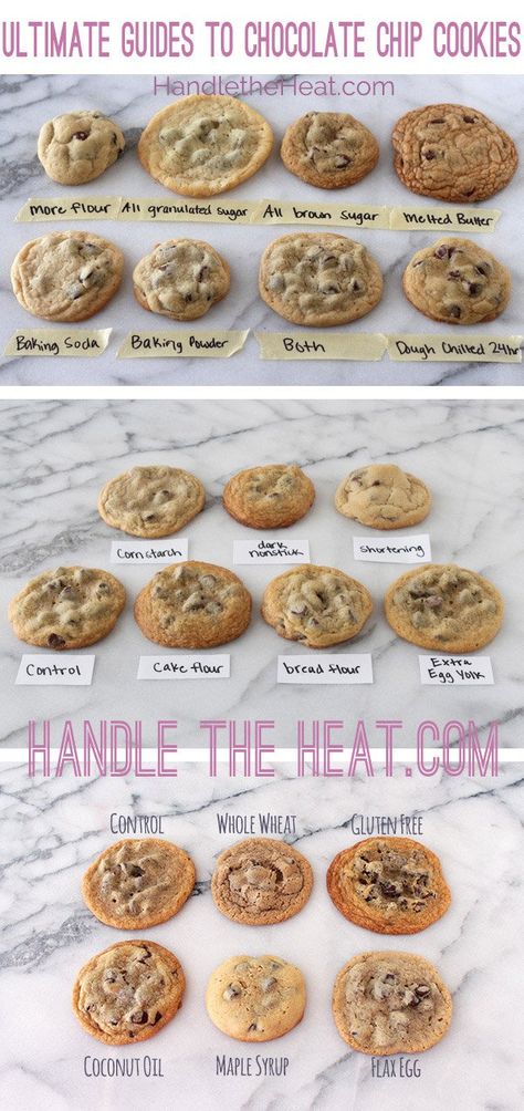 Ultimate Guides to Chocolate Chip Cookies Parts 1, 2, and 3! Baking Chart, Perfect Chocolate Chip Cookies, Crumpets, Think Food, Sweet Food, Baking Tips, No Bake Cookies, Healthy Baking, Finger Food