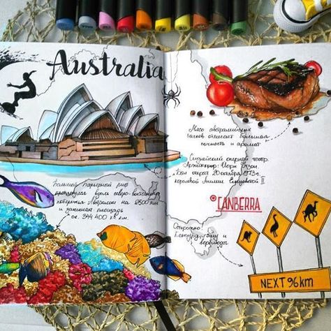 Great Barrier Reef, Australia, Coloured Pencils, Best Travel Journals, Travel Journal Ideas, Beautiful Illustration, Journal Ideas, Travel Journal, Colored Pencils