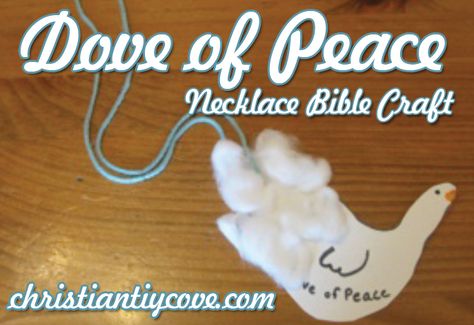 "Dove of Peace" Necklaces Bible Craft Kids Church Christmas, Peace Crafts, Godly Play, Spirit Of God, Children's Church Crafts, Dove Of Peace, Bible Story Crafts, Peace Necklace, Preschool Bible