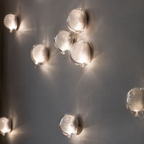 Contemporary wall light / blown glass / LED / round - 76S - BOCCI Ceiling Mounted Light, Contemporary Wall Lights, Blown Glass Pendant, Luminaire Design, Sandbox, Metal Lighting, Light Sconces, Glass Pendant Light, Edison Light Bulbs